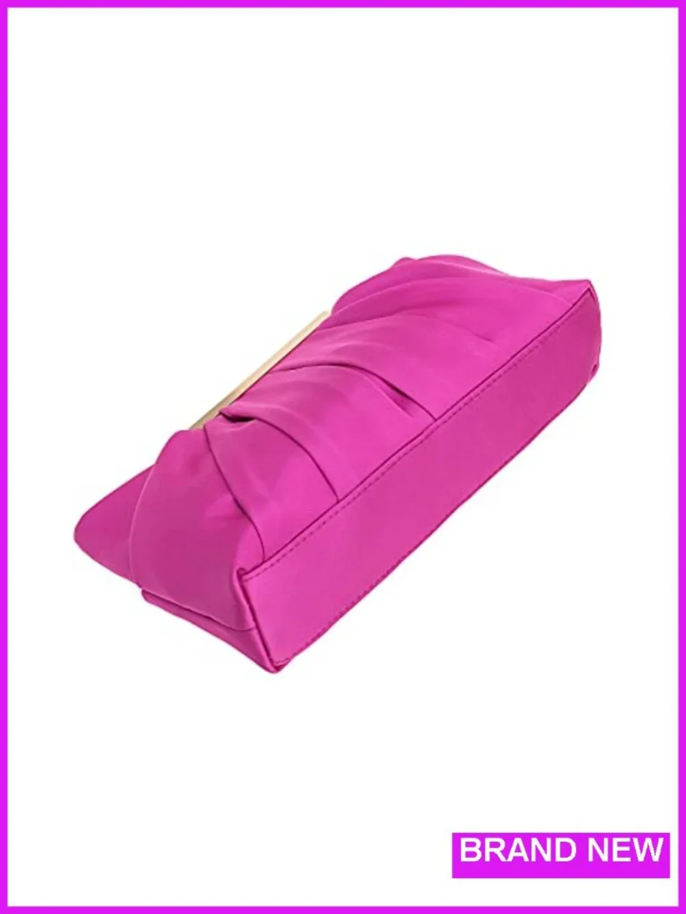 Pleated Satin Evening Clutch Bag Detachable Chain Formal Purse Womens Handbag